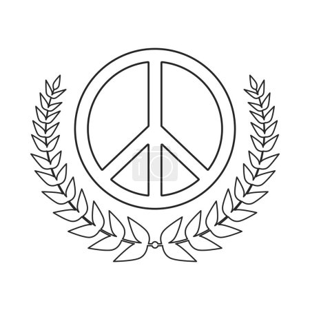 Téléchargez les photos : Concept de paix mondiale avec symbole de paix et couronne dans l'icône vectorielle - en image libre de droit