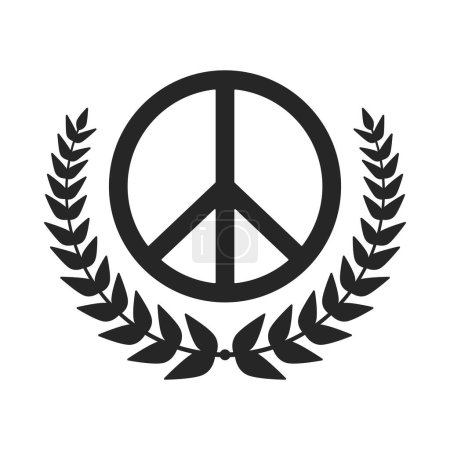 Téléchargez les illustrations : Concept de paix mondiale avec symbole de paix et couronne dans l'icône vectorielle - en licence libre de droit