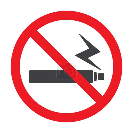 Kein Verdunstungszeichen mit E-Zigarettensymbol im Vektor