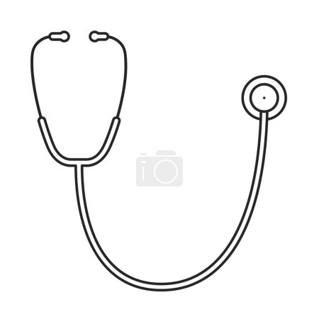 Stethoscope for doctor or nurse in a U-shape as an outline vector icon