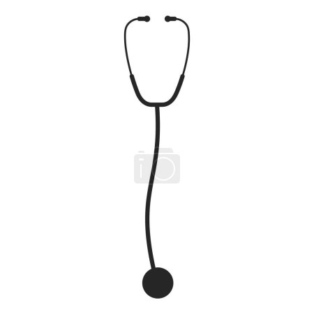 Téléchargez les illustrations : Stéthoscope pour le concept de santé comme icône vectorielle de silhouette - en licence libre de droit