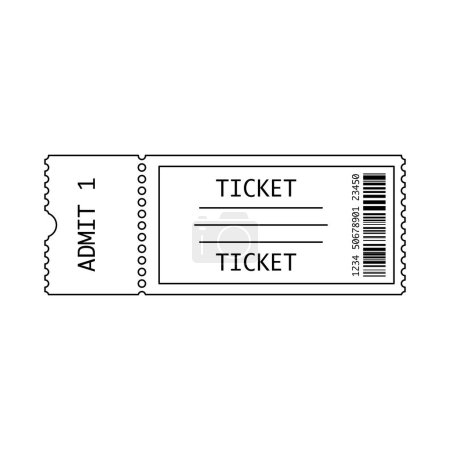 A generic ticket with stub for general admission to an event in line art vector