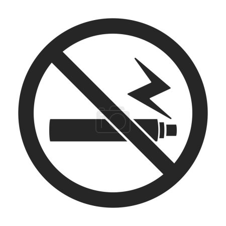 Illustration for No vaping sign with e-cigarette symbol in vector - Royalty Free Image