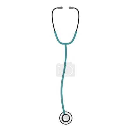 Stethoskop in vertikaler Linie für Gesundheitskonzept als Vektorillustration