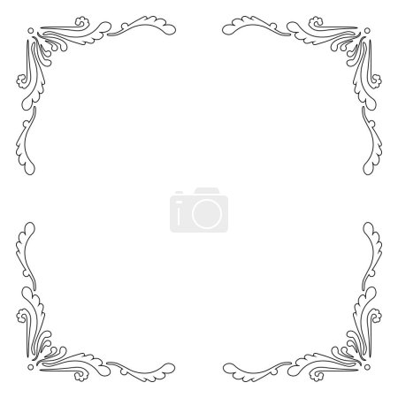 Illustration for Filigree ornate decorations for corners in square vector format - Royalty Free Image