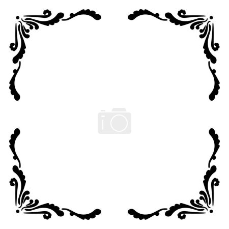 Ilustración de Filigrana decoraciones adornadas para esquinas en formato cuadrado vector - Imagen libre de derechos