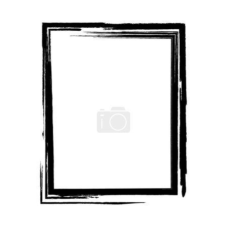 Grunge frame painted with a brush. Dirty frame with a splash of black paint. Banner design elements. poster, flyer, invitation, postcard. social networks