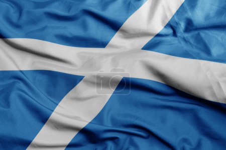 Photo for Waving colorful national flag of scotland .macro shot. 3D illustration - Royalty Free Image