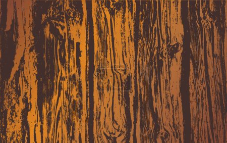 Illustration for Old rutted wood texture vector background - Royalty Free Image