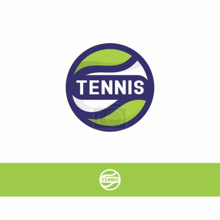 Diseño de Logo de pelota de tenis. Vector de diseño del emblema del club de tenis