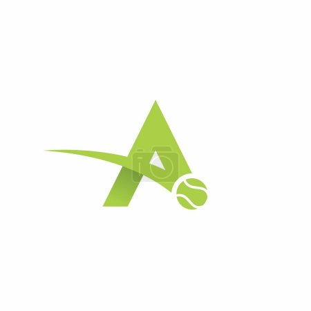 Illustration for Letter A Tennis Ball Logo Vector - Royalty Free Image
