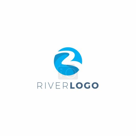Illustration for River logo Design. Letter R Abstract Logo Vector - Royalty Free Image