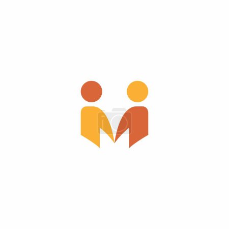 M Dos personas Diseño de Logo Letra M Icono