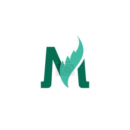 Illustration for Logo Letter M and Wing - Royalty Free Image