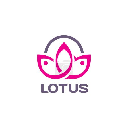 Illustration for Lotus Logo Design. Lotus vector Illustration. Lotus Flower - Royalty Free Image