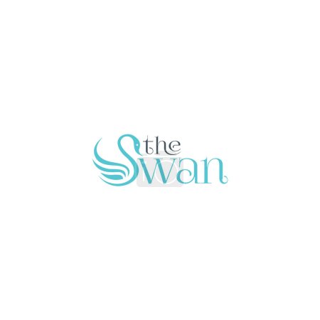Ilustración de Logotipo del cisne Clean Design. Diseño del logo del ave - Imagen libre de derechos