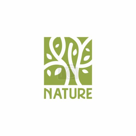 Téléchargez les illustrations : Logo de l'arbre de vie botanique. Produit naturel icône végétale. arbre logo vecteur - en licence libre de droit