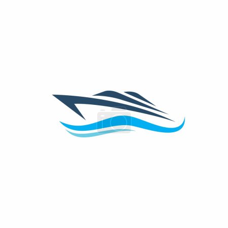 Téléchargez les illustrations : Logo du vaisseau vecteur. Conception de logo de navire océanique - en licence libre de droit