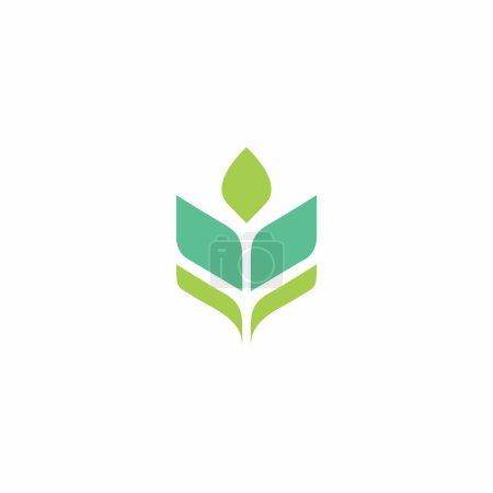Illustration for V leaf Logo DEsign. V Flower Logo Vector - Royalty Free Image