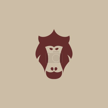 Ilustración de Logo de babuino mono. Icono del mono vector Ilustración - Imagen libre de derechos