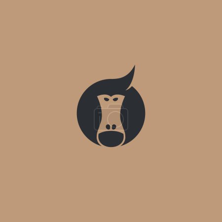 Téléchargez les illustrations : Logo de tête de singe. Illustration vectorielle du singe - en licence libre de droit