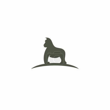 Logo de gorila simple. Logo del mono