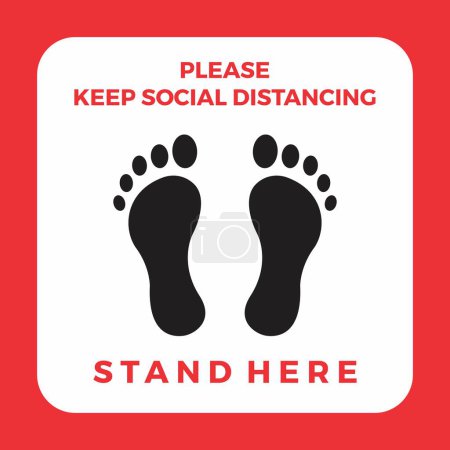 Please Keep Social Distancing. soles of the feet icon