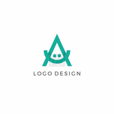 Un diseño de logotipo de sonrisa. Letra A Logo