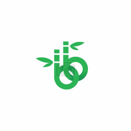 Téléchargez les illustrations : Logo BB en bambou. Logo de la lettre BB leaf - en licence libre de droit