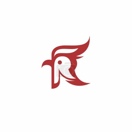Logo de poulet R. Logo lettre R Bird. Logo du coq