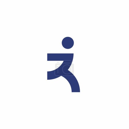 R Run People Logo. Lettre R Logo humain