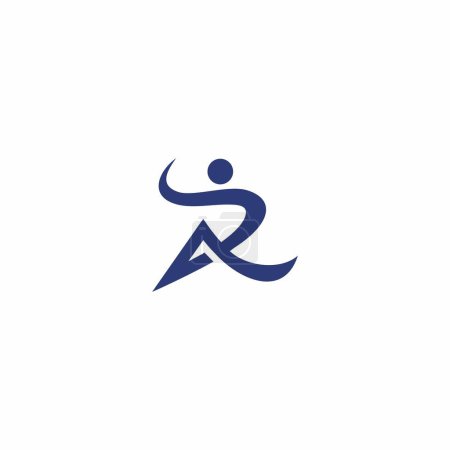 R People Logo Simple. Lettre R Run Logo. Logo de course