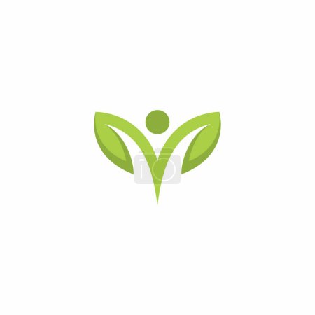 M Logo biologique pour des gens en santé. Lettre M Logo de la feuille