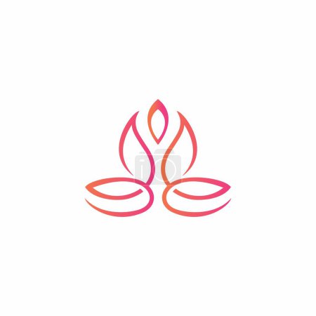 Lotus Yoga Logo. Flower Lotus Icon