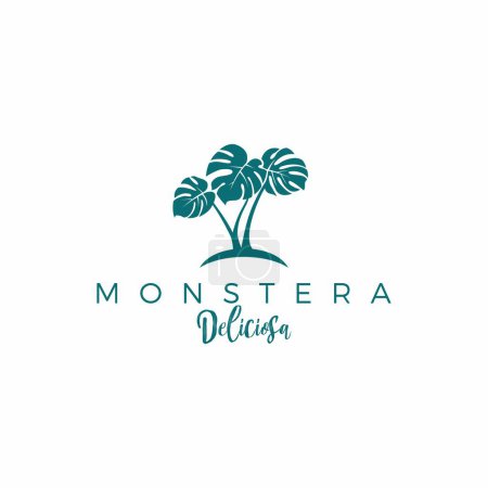 Monstera Deliciosa Logo. Growth Leaf Logo