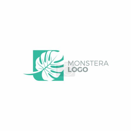 Monstera Logo Simple Design. monstera vector illustration