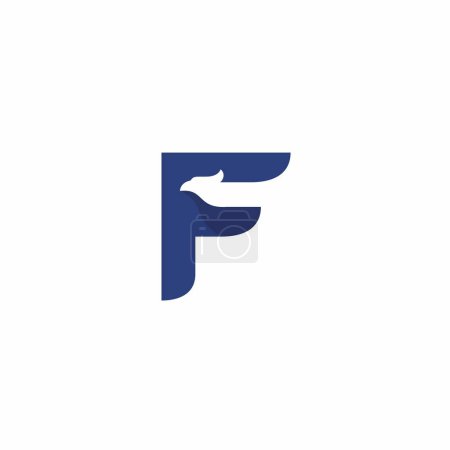 F Eagle Logo Einfach. Buchstabe F Icon Vektor