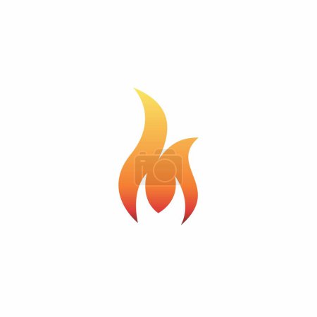 M Fire Logo Simple. Letter M Icon