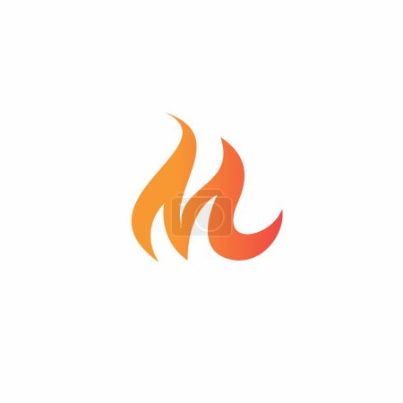 M Fire Logo Simple Design. Letter M Icon