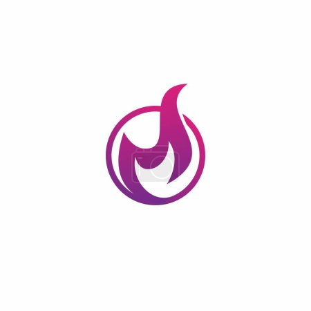 M Fire Logo With Purple Color Combination