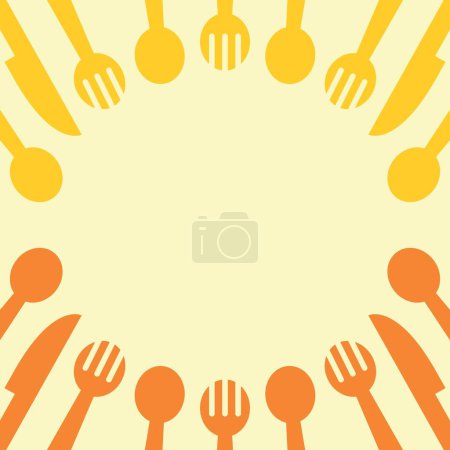 Spoon, knife, fork. Vector illustration background, food icon symbol. Restaurant icon