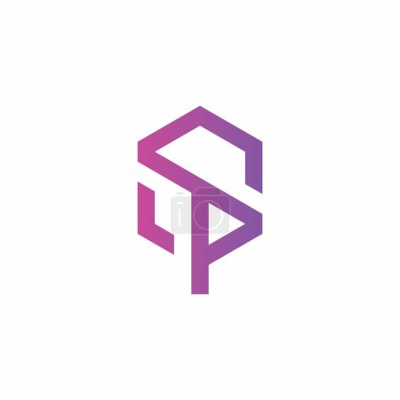 Conception de logo SP Hexagon. Logo PS