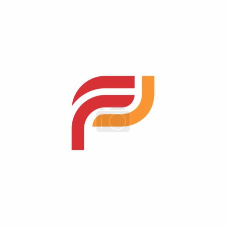 FP Logo suitable for initial logo design. Letter PF Icon Vector