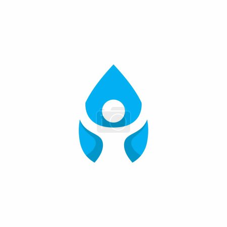 Human Water Logo Vektor. Wasser-Ikone im Gesundheitswesen