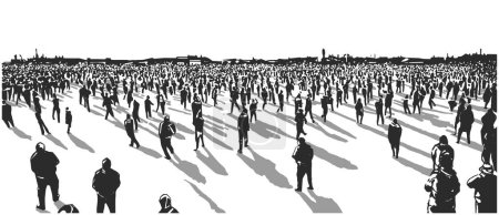 Téléchargez les illustrations : Illustration de la foule en perspective - en licence libre de droit