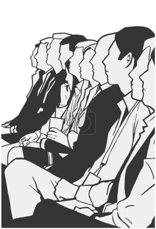 Téléchargez les illustrations : Illustration vectorielle stylisée du public assis - en licence libre de droit