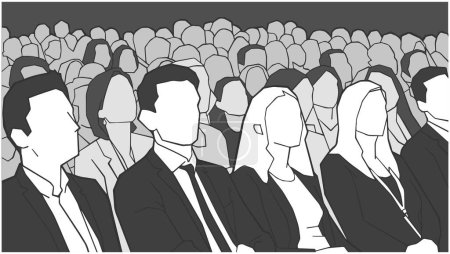 Ilustración de Ilustración vectorial estilizada del público sentado - Imagen libre de derechos