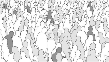 Ilustración de Ilustración vectorial de gran multitud de personas - Imagen libre de derechos