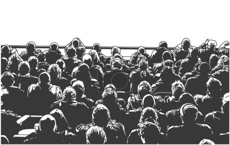 Ilustración de Ilustración vectorial estilizada del público sentado en el estadio deportivo - Imagen libre de derechos