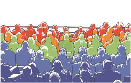 Ilustración de Ilustración vectorial estilizada del público sentado en el estadio deportivo - Imagen libre de derechos